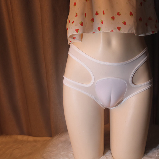 cd变装性感低腰伪娘三角内裤男女装大佬无痕紧身U凸设计男娘内裤