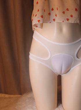 cd变装性感低腰伪娘三角内裤男女装大佬无痕紧身U凸设计男娘内裤