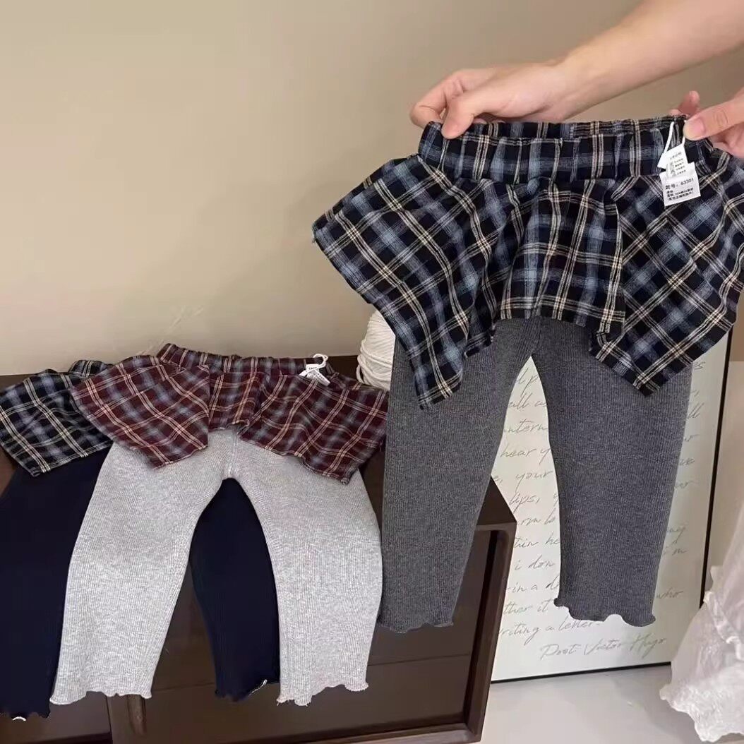 女童裤裙秋冬加绒弹力打底裤女宝宝格子屁帘假两件裤子儿童加绒裤,童装/婴儿装/亲子装,裤子,淘宝优惠券,粉丝福利购,淘宝优惠卷