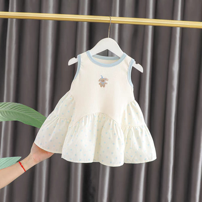 女童连衣裙夏季新款儿童女宝宝公主背心裙小女孩韩系波点吊带裙子