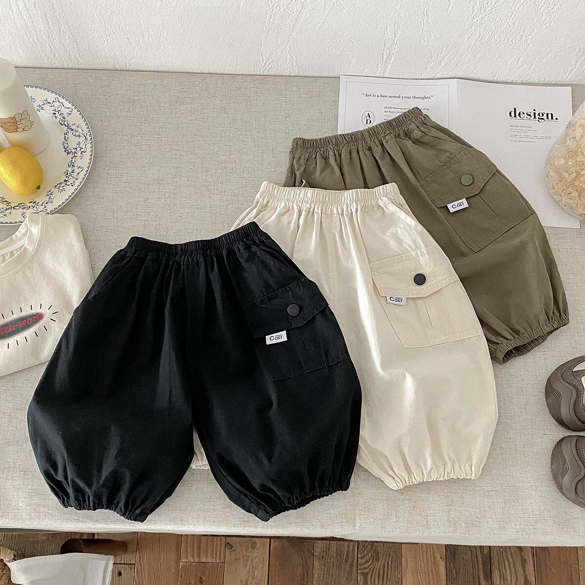 男童夏季工装裤薄款新款儿童七分裤男宝宝潮酷休闲裤男孩宽松裤子