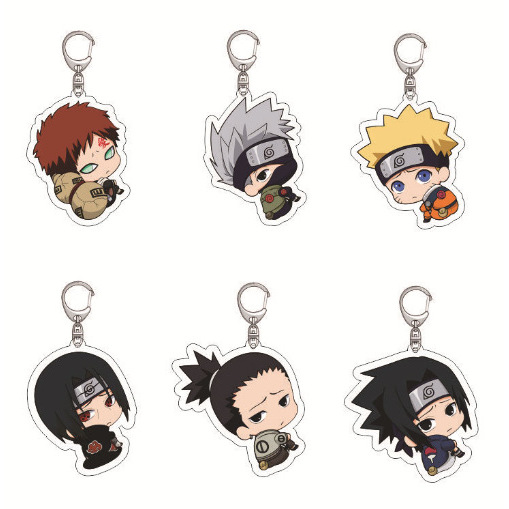 亚克力钥匙扣火影忍者动漫周边 鸣人 佐助 卡卡西Q版书包挂件