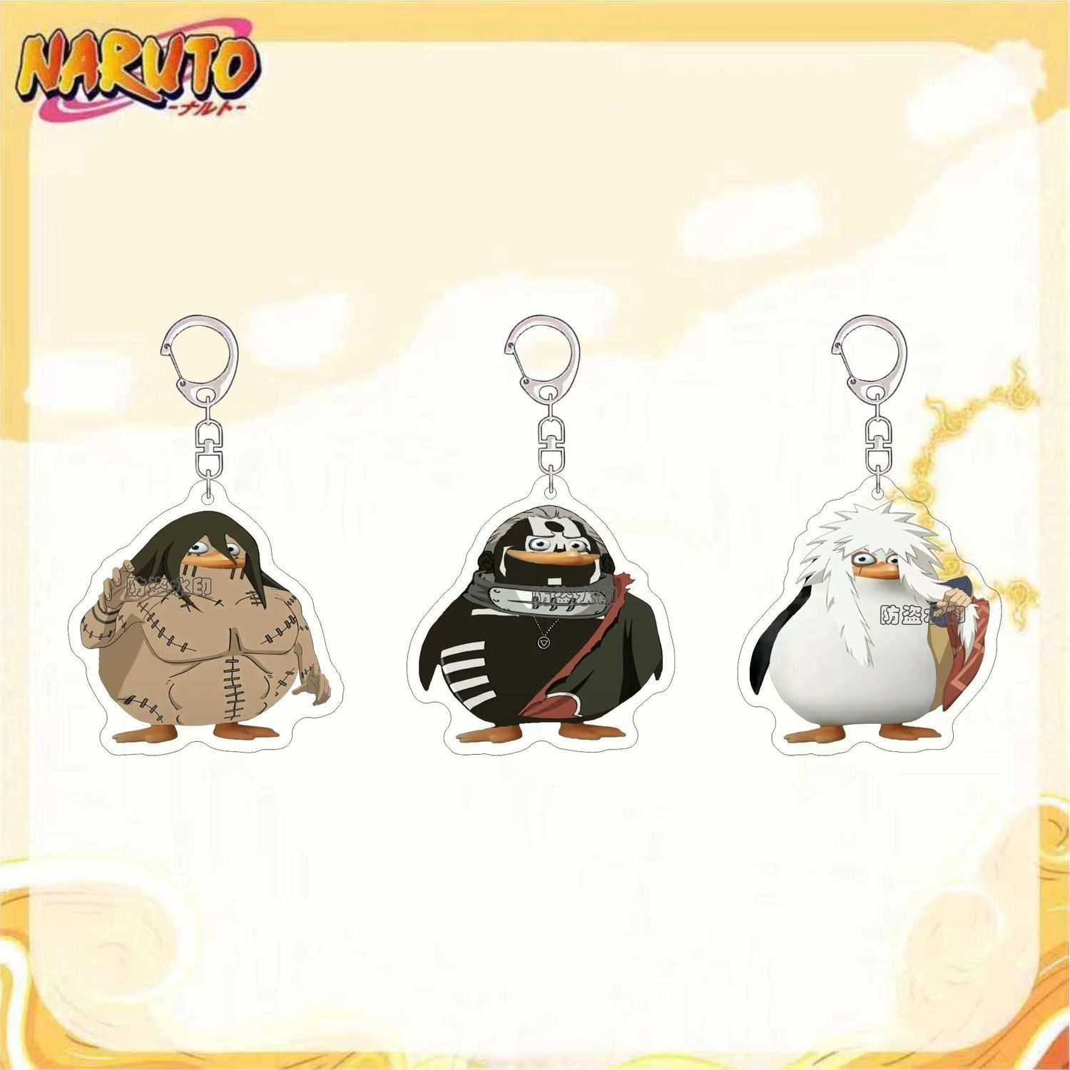 火影忍者游戏周边钥匙扣穿三角都飞段自来也企鹅头像书包挂件