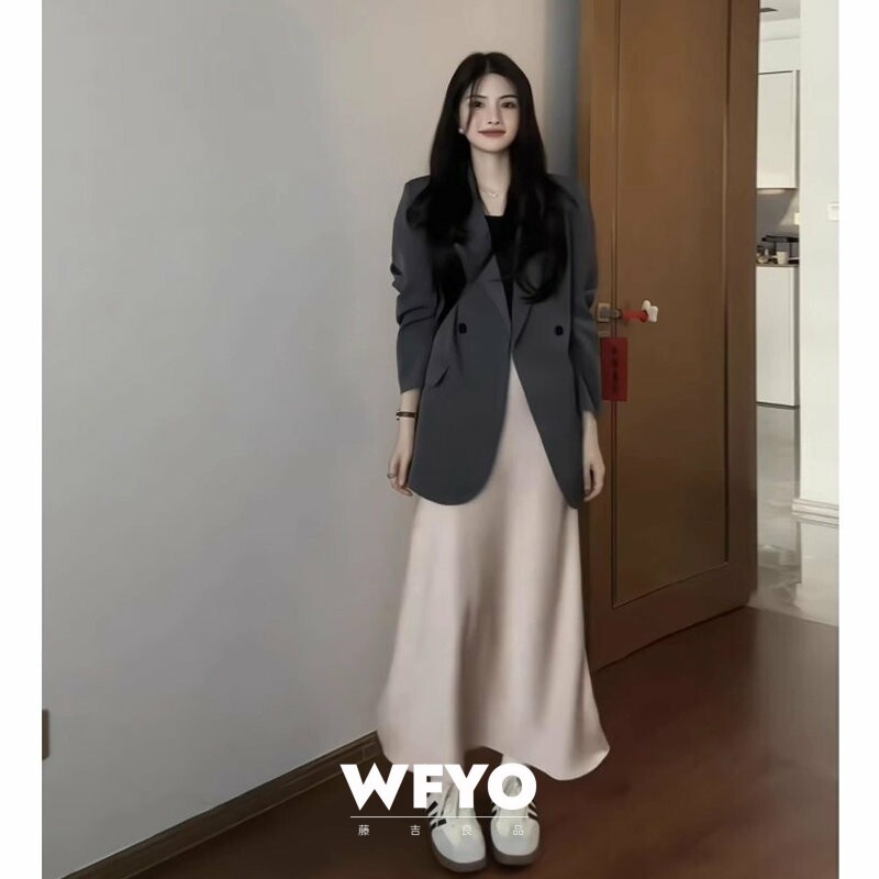 WFYO/高级灰色oversize西装外套女春秋新款高级感廓形休闲西服ins