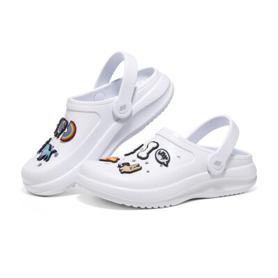 Skechers斯凯奇新款拖鞋女卡通包头凉鞋防滑透气厚底洞洞鞋111519