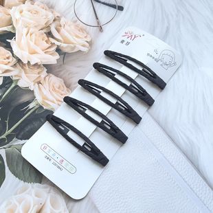 黑色布艺发夹简约侧边夹头饰bb夹韩系头发夹子刘海夹手工绕布发卡