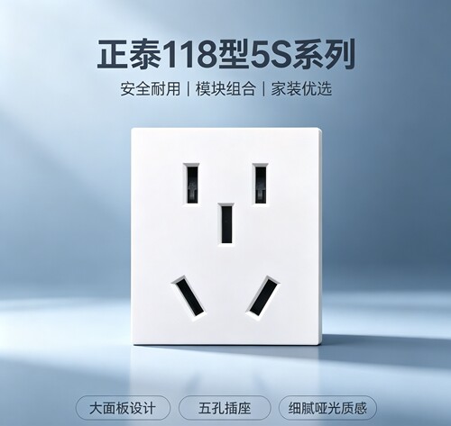 正泰118型开关插座正泰5S系列五孔模块一开双控模块三孔16A模块