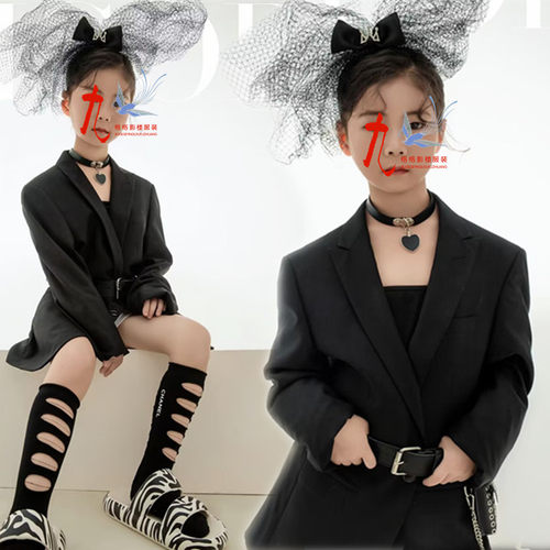 影楼拍照模卡主题写真女童艺术照T台走秀大赛演出服比赛表演礼服
