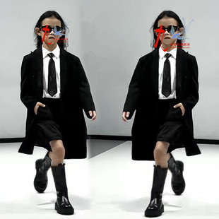 少儿模特舞台大赛男女童西装风衣外套礼服T台走秀比赛儿童表演服