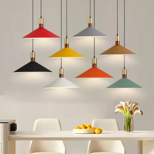 餐厅吊灯北欧现代简约家用小吊灯餐桌创意个性 复古火锅店led灯具