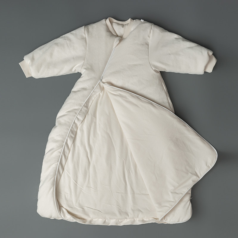 新款有机彩棉外皮百分百桑蚕丝填充小童桑蚕丝一体不分腿睡袋