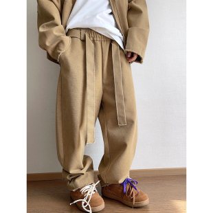 裤 工装 男 复古百搭重磅480g卡其色珠帆飘带弯刀裤 dannyandzee春季