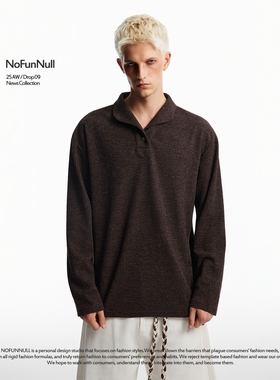 NOFUNNULL复古老钱风针织长袖T恤男女cleanfit新贵高质打底衫上衣