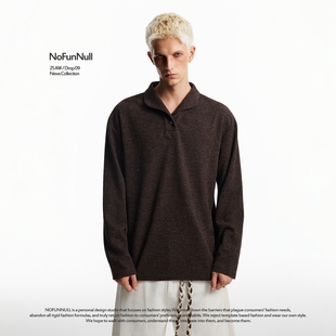 NOFUNNULL复古老钱风针织长袖T恤男女cleanfit新贵高质打底衫上衣