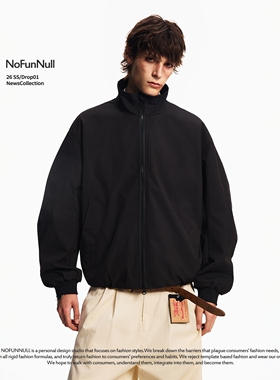 NOFUNNULL 美式cleanfit立领飞行员夹克男女春季复古短款廓形外套