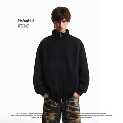 NOFUNNULL400g美式重磅立领夹克