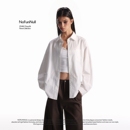 衬衫 休闲白色长袖 男宽松极简中性风高智衬衣外套女 美式 NOFUNNULL