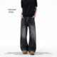 NOFUNNULL 男春复古做旧水洗直筒裤 美式 Cleanfit设计感贴袋牛仔裤