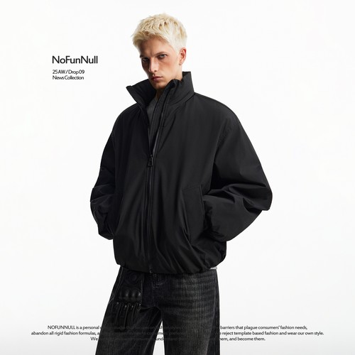 NOFUNNULL美式秋冬工装立领棉服