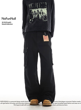 NOFUNNULL 美式复古多口袋伞兵工装裤男女春季高街vibe结构休闲裤