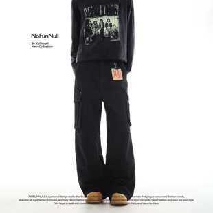 高街vibe结构休闲裤 NOFUNNULL 男女春季 裤 美式 复古多口袋伞兵工装