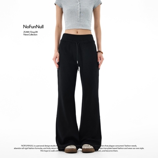cleanfit显高瘦微喇休闲裤 NOFUNNULL 秋季 美式 女垂感百搭运动卫裤