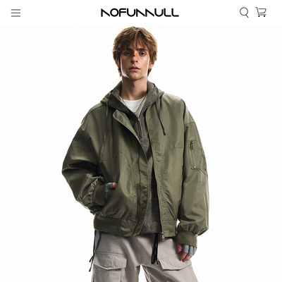 NOFUNNULL美式复古飞行夹克外套