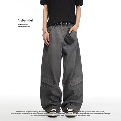 NOFUNNULL美式复古多口袋工装裤