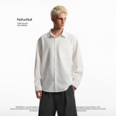 NOFUNNULL 男高级感花卉刺绣翻领衬衣 衬衫 早秋美式 中性极简风长袖