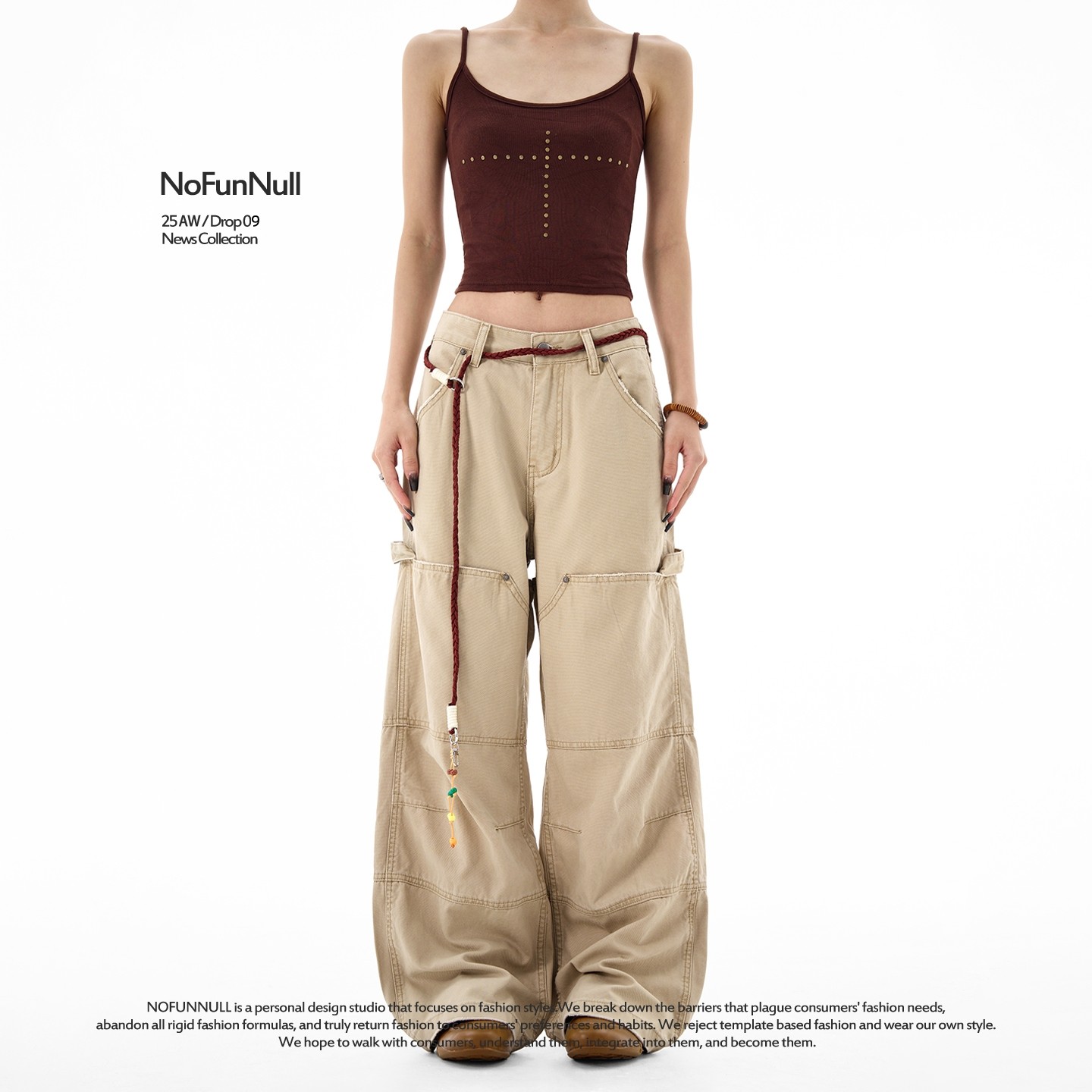 NOFUNNULL 美式复古结构设计感伐木工装裤男多口袋直筒休闲伞兵裤,男装,牛仔裤,淘宝优惠券,粉丝福利购,淘宝优惠卷