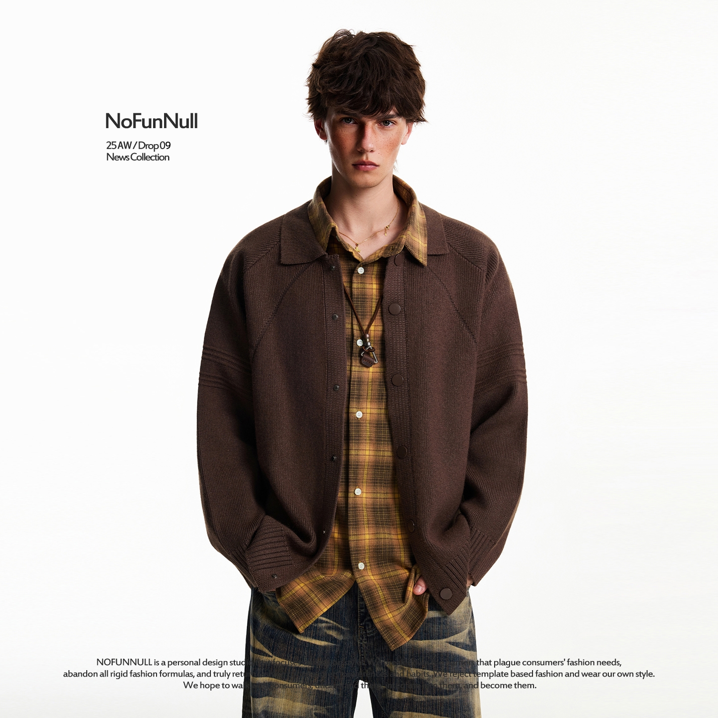 NOFUNNULL重磅POLO领开衫毛衣潮