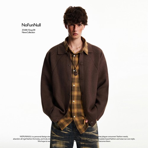 NOFUNNULL重磅POLO领开衫毛衣潮