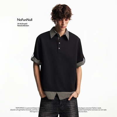 NOFUNNULL假两件设计感POLO衫潮