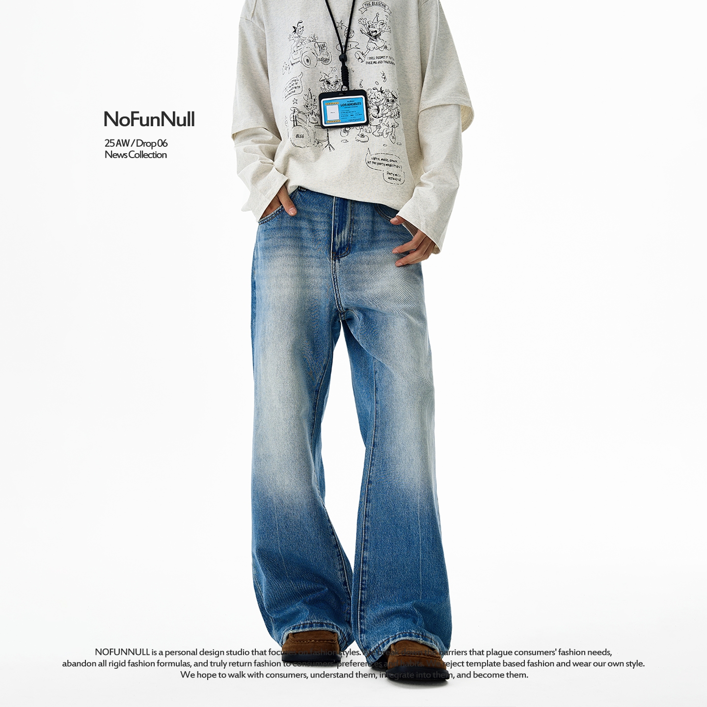 NOFUNNULL美式2021M微喇牛仔裤潮