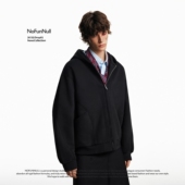NOFUNNULL 上衣外套 男重磅解构开衫 美式 休闲廓形纯色连帽卫衣春季