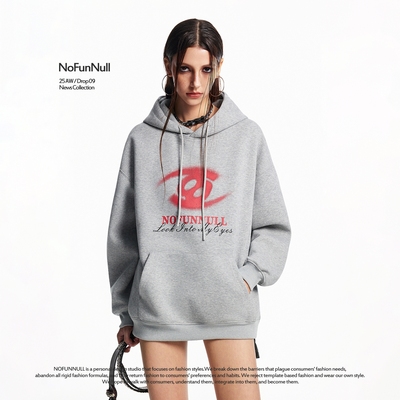 NOFUNNULL美式重磅印花套头卫衣