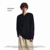 NOFUNNULL 上衣 T恤男肌理感高质针织打底衫 美式 vibe高级感V领长袖