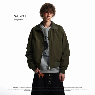 阔版 cleanfit立领飞行夹克男秋短款 bomber防风外套 美式 NOFUNNULL
