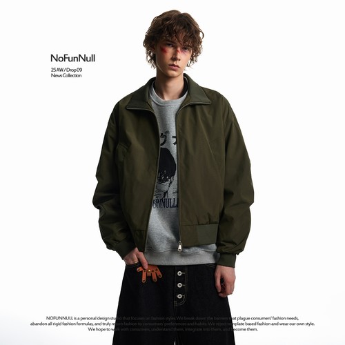 NOFUNNULL美式短款阔版飞行夹克