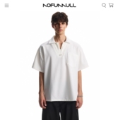 NOFUNNULL t恤上衣潮 男女宽松痞帅休闲短袖 280g重磅夏季 v领polo衫