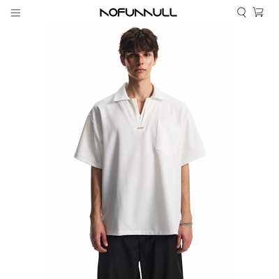 NOFUNNULL280g重磅v领polo衫男