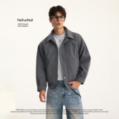 NOFUNNULL 休闲宽松bomber夹克潮 cleanfit毛呢外套男短款 秋季 美式