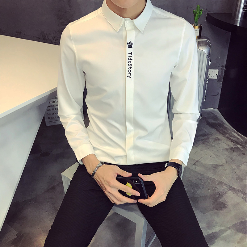 The new 2018 men long sleeve shirt秋冬新款衬衫男长袖韩版