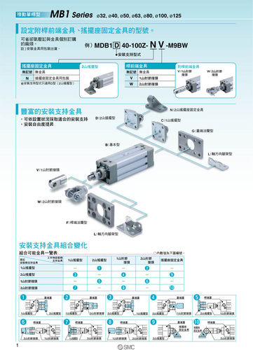 SMC原装正品MB1D MDB1D50-25Z50Z75Z100Z125Z150Z175Z200Z气缸
