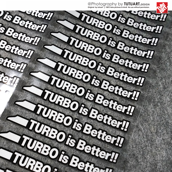 TUTU圖圖車貼 TURBO IS BETTER涡轮增压车贴创意文字侧窗装饰贴花