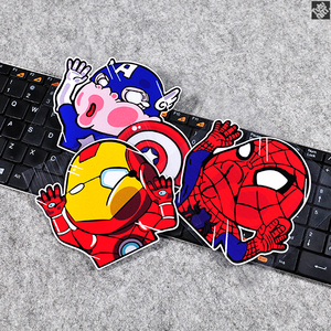 TUTU圖圖車貼 复仇者联盟卡通贴 钢铁侠美国队长趣味侧窗反光贴纸