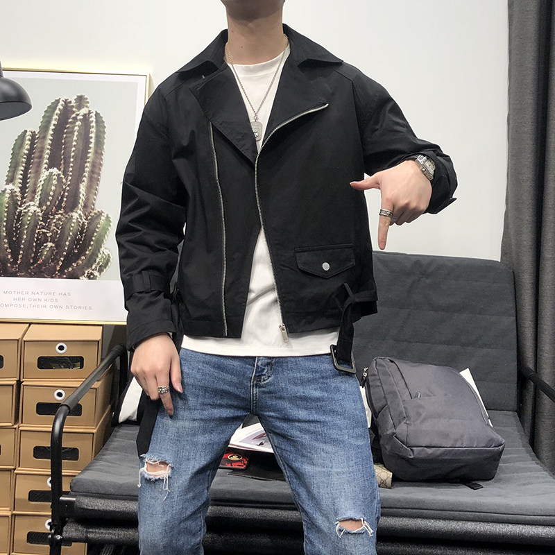 春秋款男士翻领夹克潮流韩版机车风都市百搭风衣潮A369-7001,男装夹克,电商B267