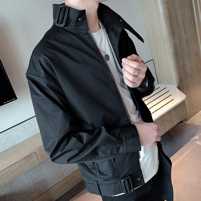 新品夹克立领纯色百搭短款风衣时尚潮流青年男A369-7015,男装夹克,电商B267