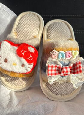 儿童亚麻拖鞋女童春秋季室内居家防滑小女孩2026新款四季棉麻拖鞋