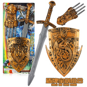 孩子宝贝儿童玩具刀剑塑料爪子仿真安全兵器男孩战士勇士比武盾牌